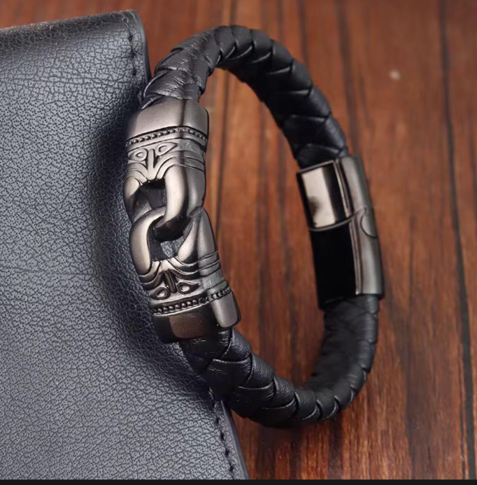 Bracelet en cuir inoxydable