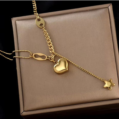 Collier Tendance avec Pendentif cœur en acier inoxydable ,  pour Femme