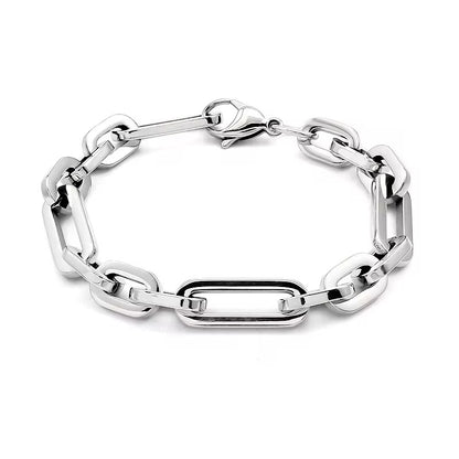 Collier à maillons carrés en acier inoxydable