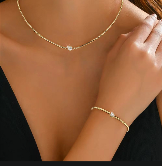 Ensemble collier +bracelet elegant a prix doux