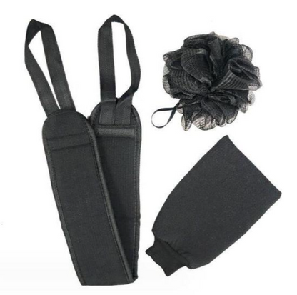 Gants exfoliants pour le bain, nettoyage du visage, gants de gommage corporel, gants exfoliants, couvre-douche, ensemble de bain trois pièces
