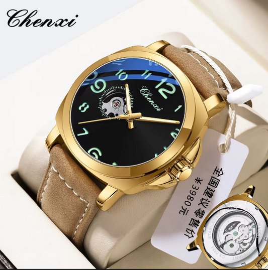 Montres pour hommes Chenxi 8254, originales, classiques, étanches, avec calendrier, lumineuses, à quartz, en cui
