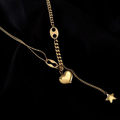 Collier Tendance avec Pendentif cœur en acier inoxydable ,  pour Femme