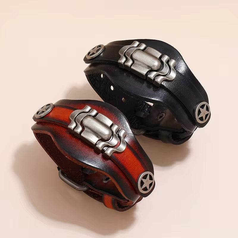 Bracelet en cuir véritable Hommes