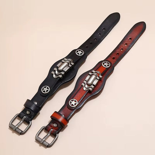 Bracelet en cuir véritable Hommes