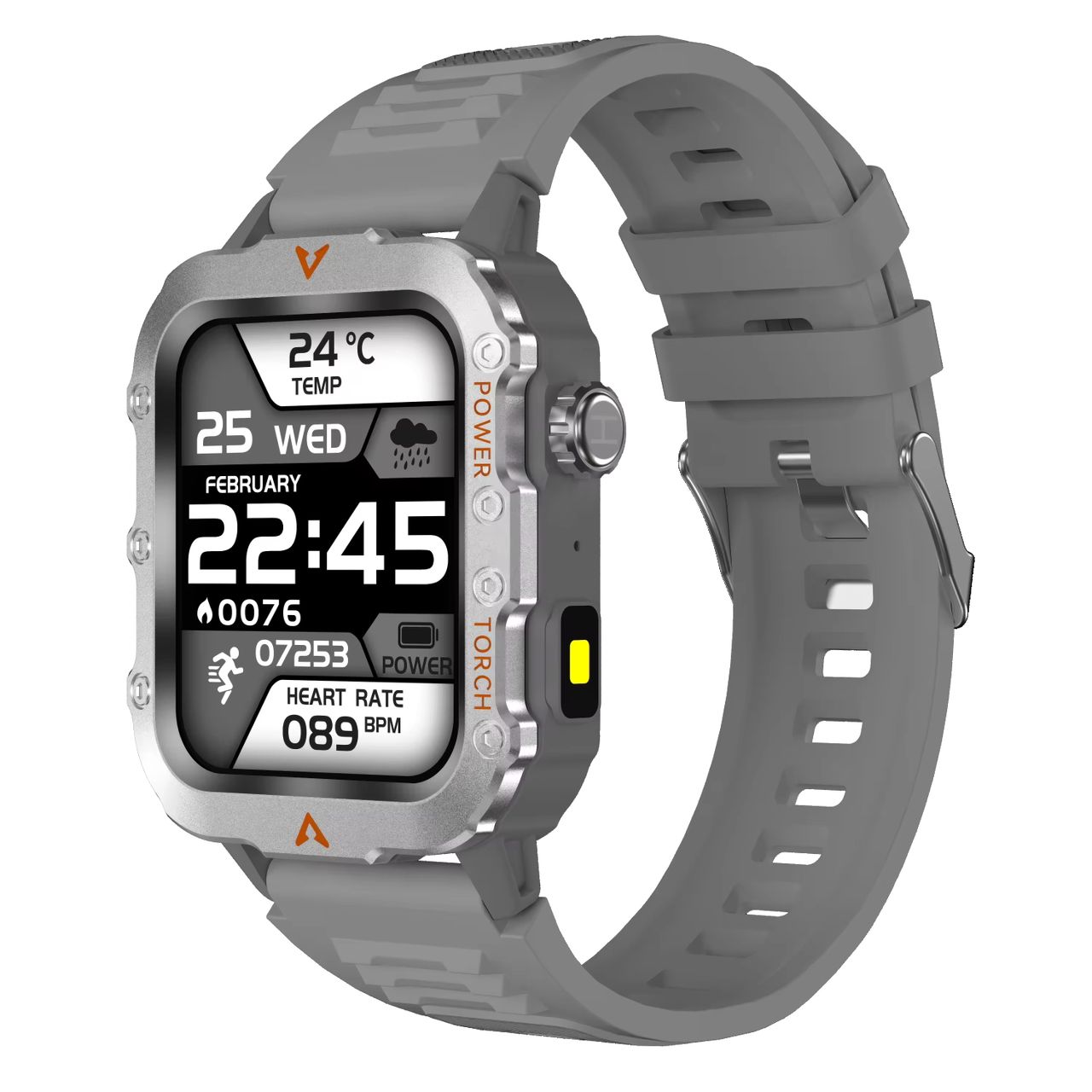 Montre connectée de sport de plein air pour hommes et femmes Connexion à un bouton Nouvelle appels BT Écran tactile Assistant vocal Bande intelligente carrée