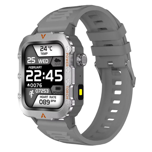 Montre connectée de sport de plein air pour hommes et femmes Connexion à un bouton Nouvelle appels BT Écran tactile Assistant vocal Bande intelligente carrée