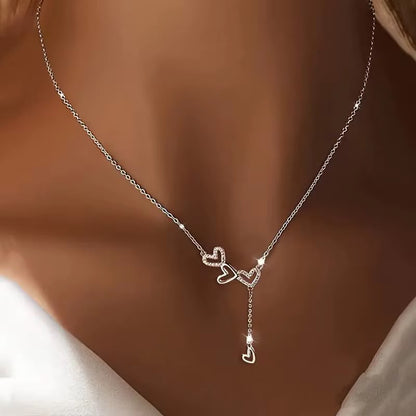 Collier pendentif en forme de cœur en diamant chrétien en acier inoxydable pour femmes, plaqué or 18 carats