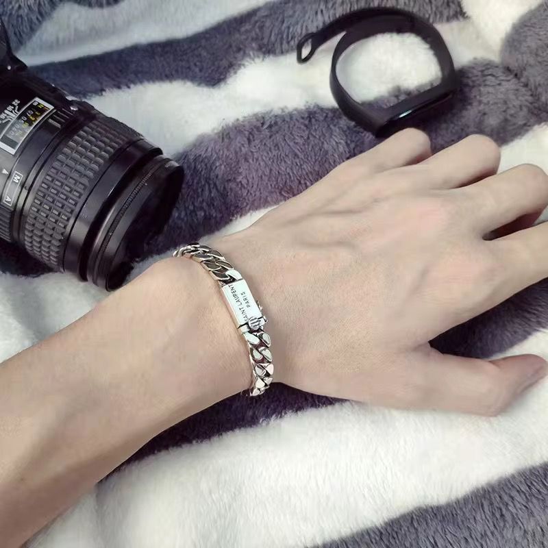 Bracelet à chaîne cubaine pour homme en acier inoxydable
