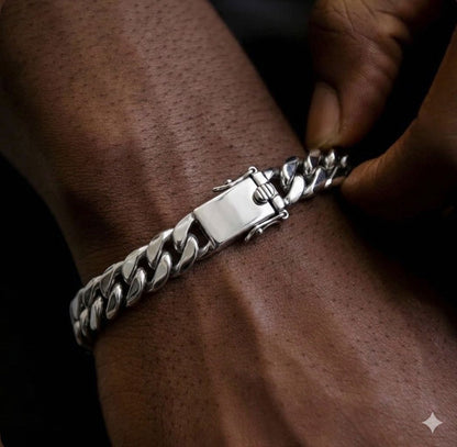 Bracelet à chaîne cubaine pour homme en acier inoxydable