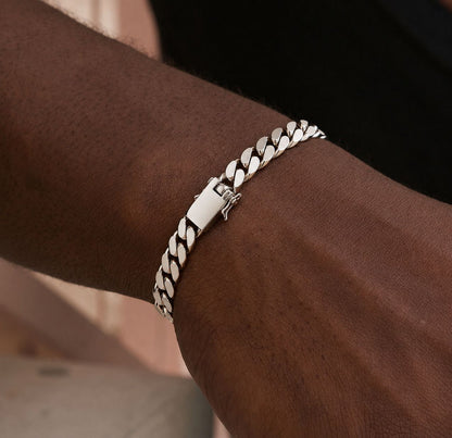 Bracelet à chaîne cubaine pour homme en acier inoxydable
