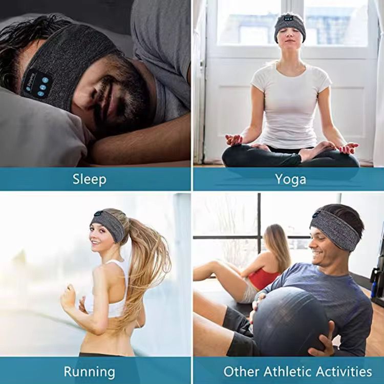 Casque audio sans fil pour le sommeil, le yoga et le jogging, avec haut-parleurs stéréo HD e