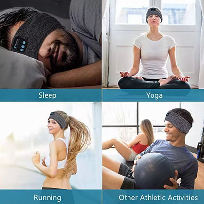 Casque audio sans fil pour le sommeil, le yoga et le jogging, avec haut-parleurs stéréo HD e
