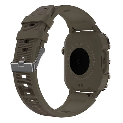 Montre connectée de sport de plein air pour hommes et femmes Connexion à un bouton Nouvelle appels BT Écran tactile Assistant vocal Bande intelligente carrée