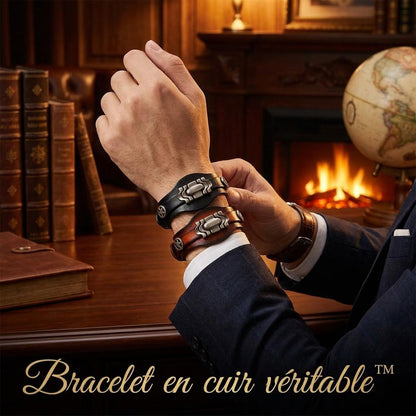 Bracelet en cuir véritable Hommes